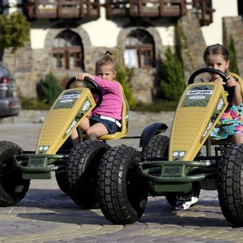 Children rest in Carpathians, kid cars