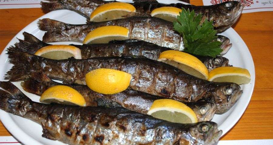 Smoked Fish in the Trapezna Restaurant, Carpathians