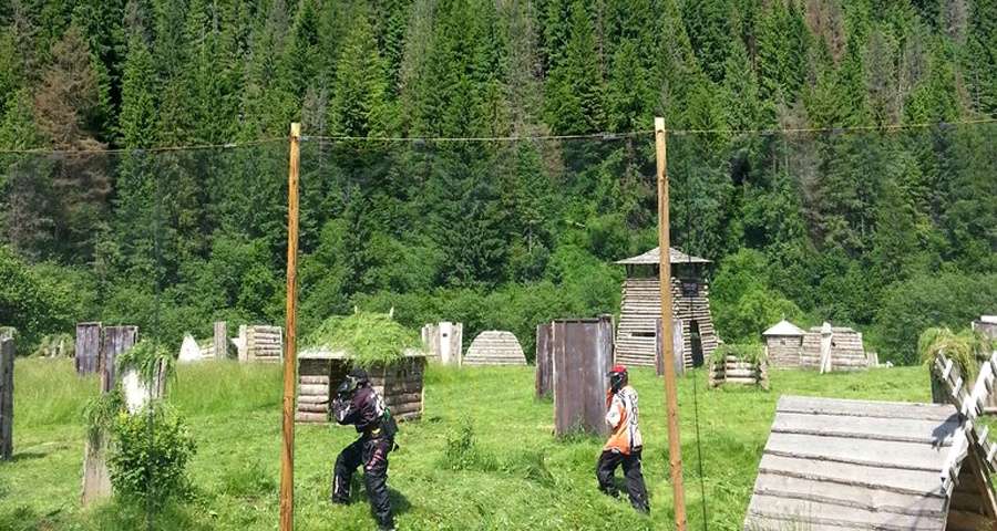 Paintball in the Carpathians in summer