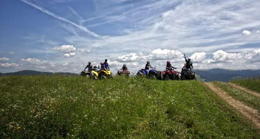 On quadrocycles in the Carpathians, summer