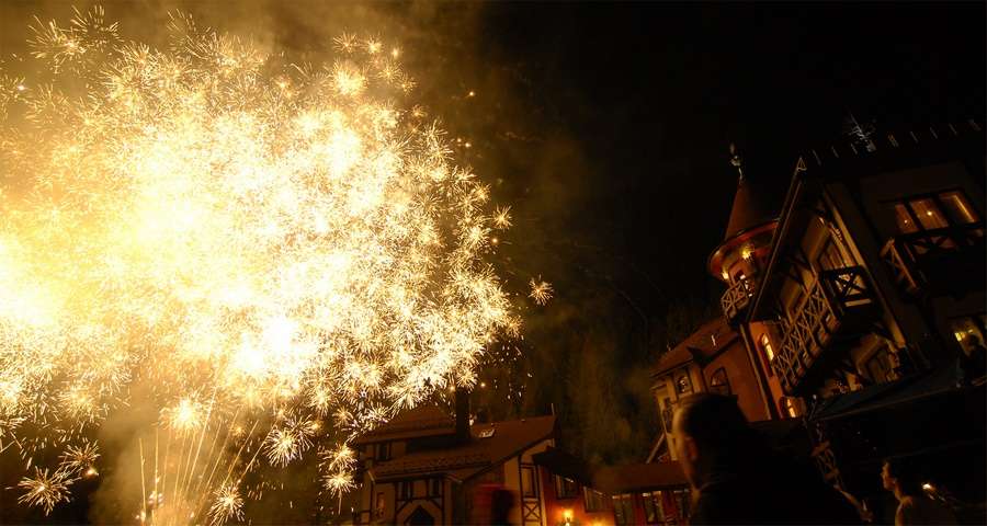 Celebratory firework in the Carpathians