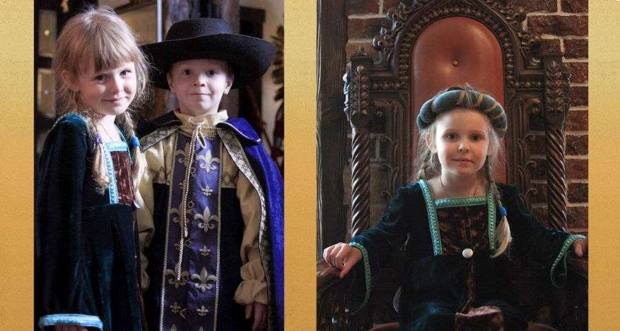 Children medieval suits for princesses and princes