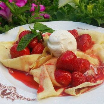 Pancakes with berries. The summer season in the 