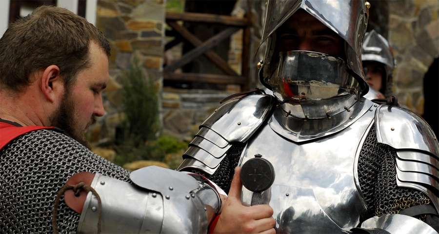 Males in medieval armor