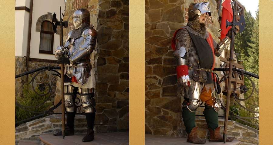 Men in knightly armor