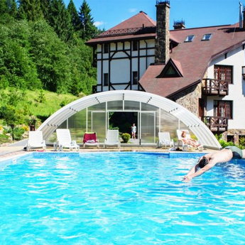 Pool at a hotel in the Carpathians, 2018