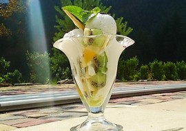 Ice cream with fruits
