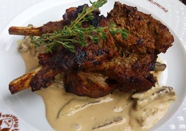 Veal chop with penny buns